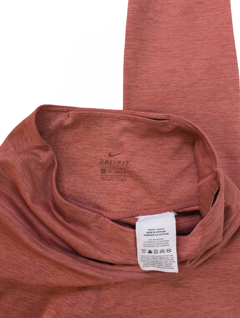 Nike Women's Heathered Rust Orange Leggings Dri-Fit Size XS READ Description - Picture 5 of 5